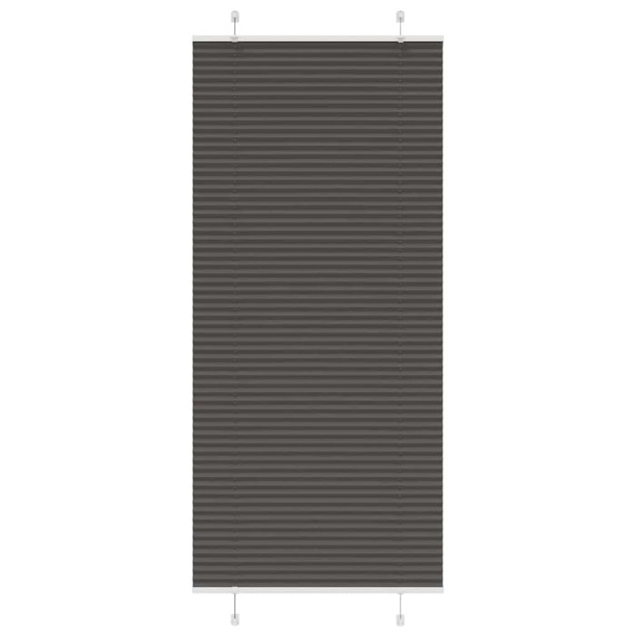 Pleated Blind Black 85x200 cm Fabric Width 84.4 cm Polyester