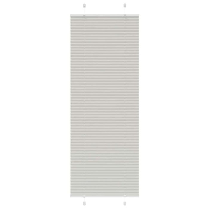 Pleated Blind Light Grey 75x200 cm Fabric Width 74.4 cm Polyester