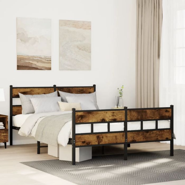 Metal Bedframe Smoked Oak 160x200cm