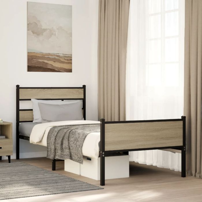 Bedframe Sonoma Oak 90x200cm Engineered Wood