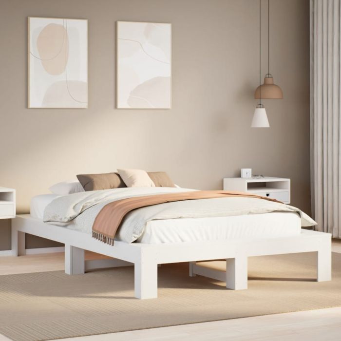 Bedframe White 120x200cm Solid Wood Pine