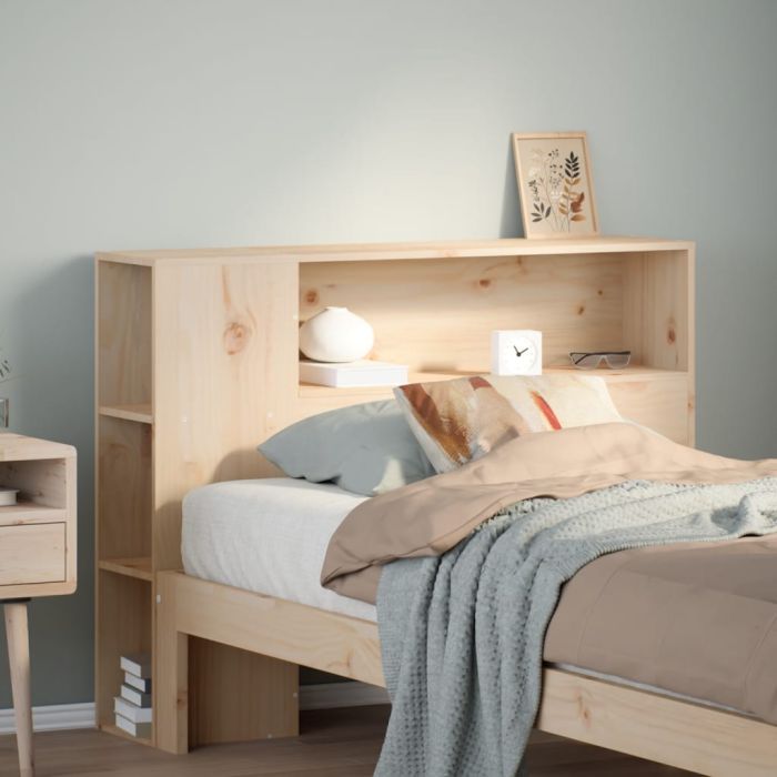 Headboard with Storage 75 cm Solid Wood Pine