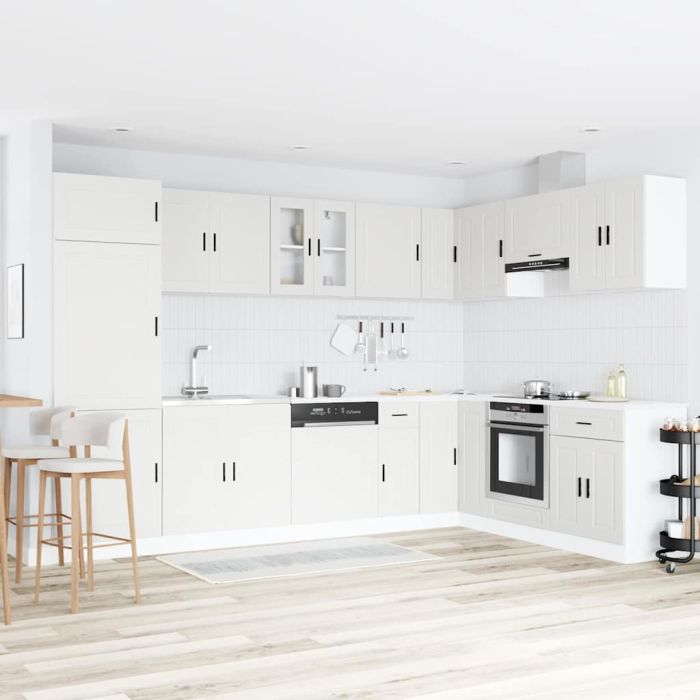 Porto Sink Base Cabinet with Sink - White, 80x46x84.5 cm, Made of Engineered Wood