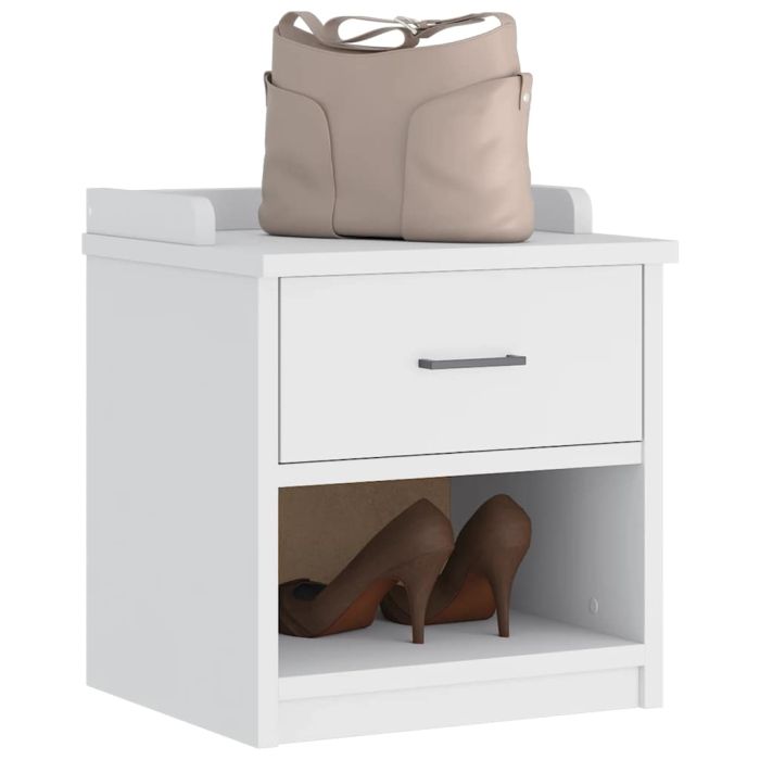NOMAD Small Hallway Shoe Bench White