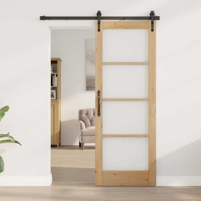 Interior Door with Glass "ORKDAL" 73,5x198,5x4 cm Solid Wood Pine