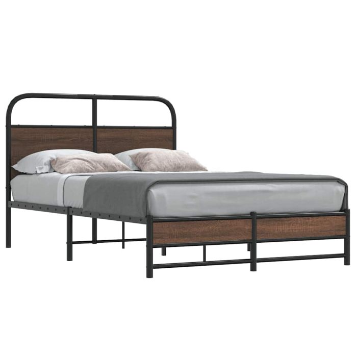Bedframe 120x200cm Brown Oak Engineered Wood