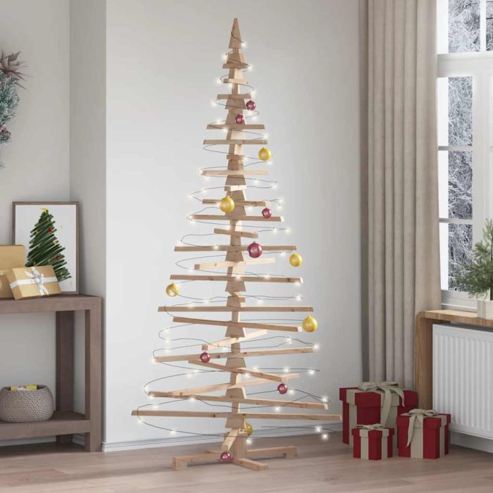 TINOVA Wooden Christmas Tree for Decoration 210 cm Solid Wood Pine