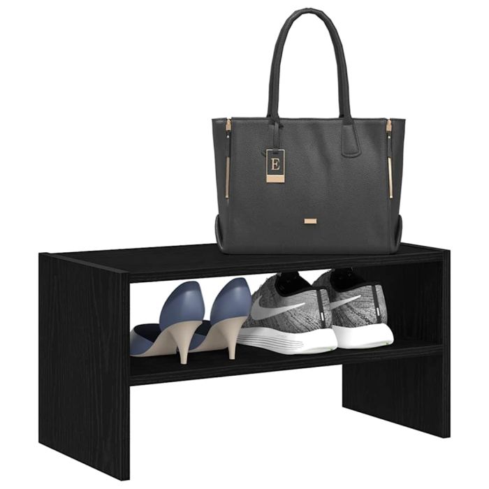 MARINER Small Shoe Rack Stackable Black Oak