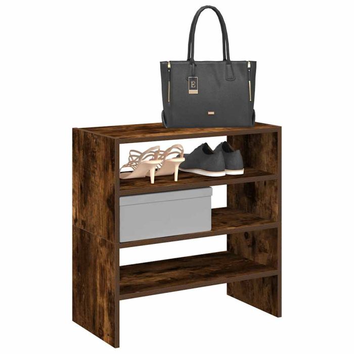 MARINER Small Shoe Racks 2 Pieces Stackable Smoked Oak