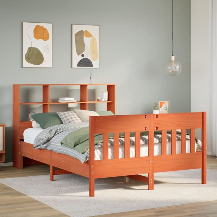 Bedframe Wax Brown 140x200cm Solid Wood Pine
