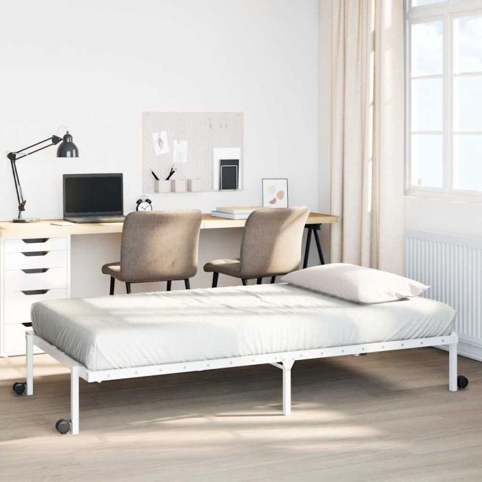 Bedframe Foldable White 75x190cm Steel