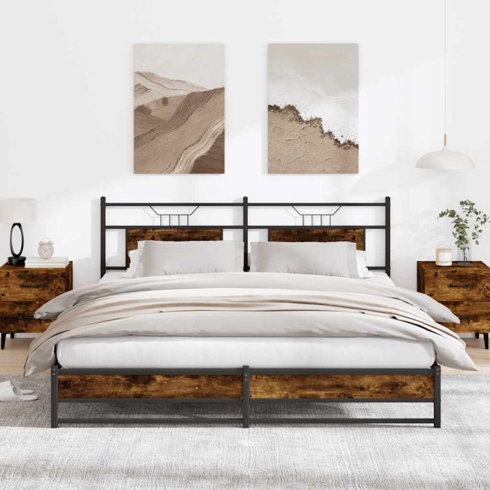 Metal Bedframe Smoked Oak 180x200cm Super King