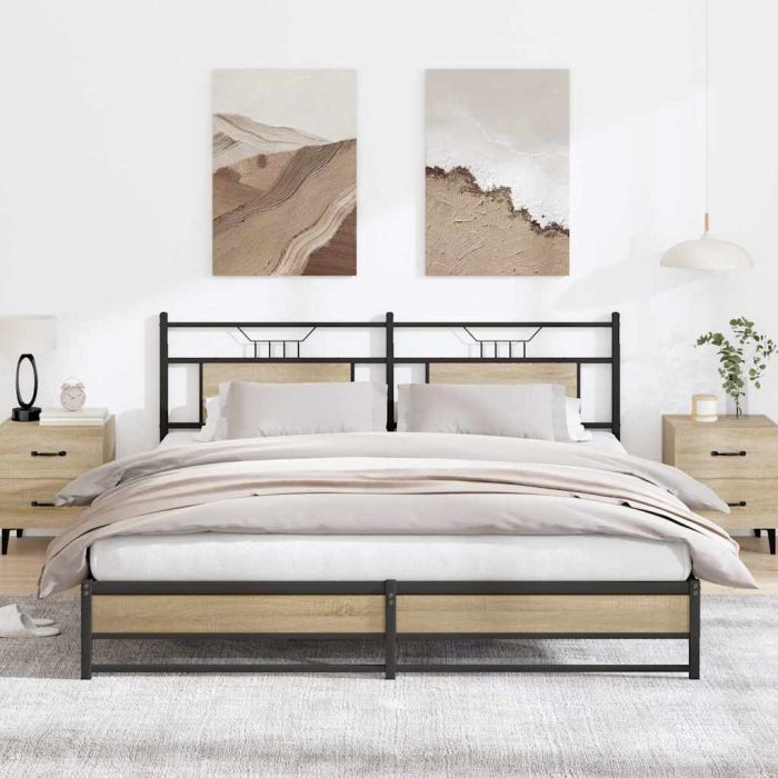 Metal Bedframe Sonoma Oak 183x213cm