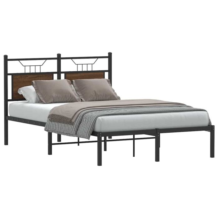 Bedframe Brown Oak 120x200cm Engineered Wood