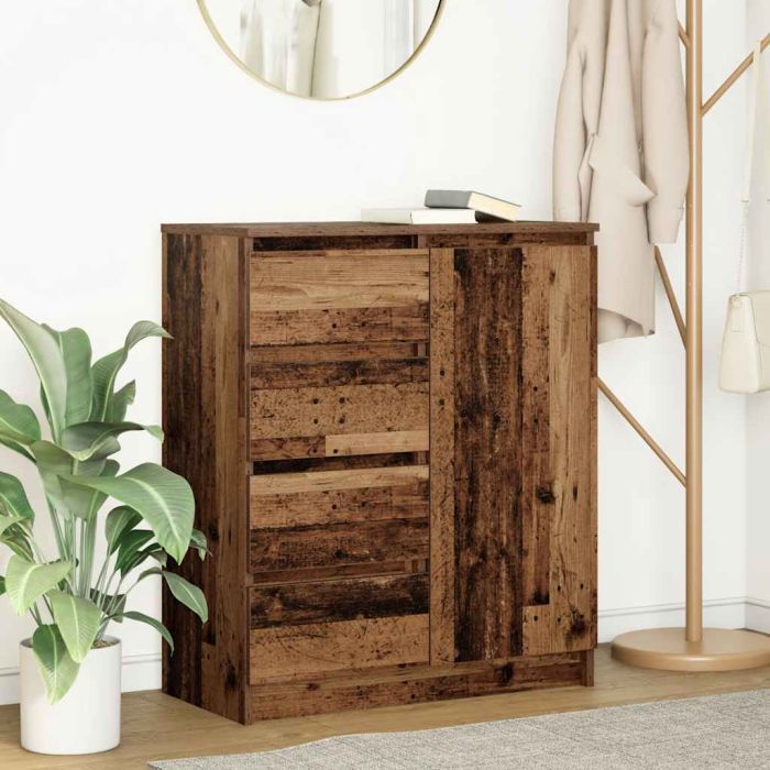 Sideboard with Drawers Old Wood 71x35x84 cm Engineered Wood