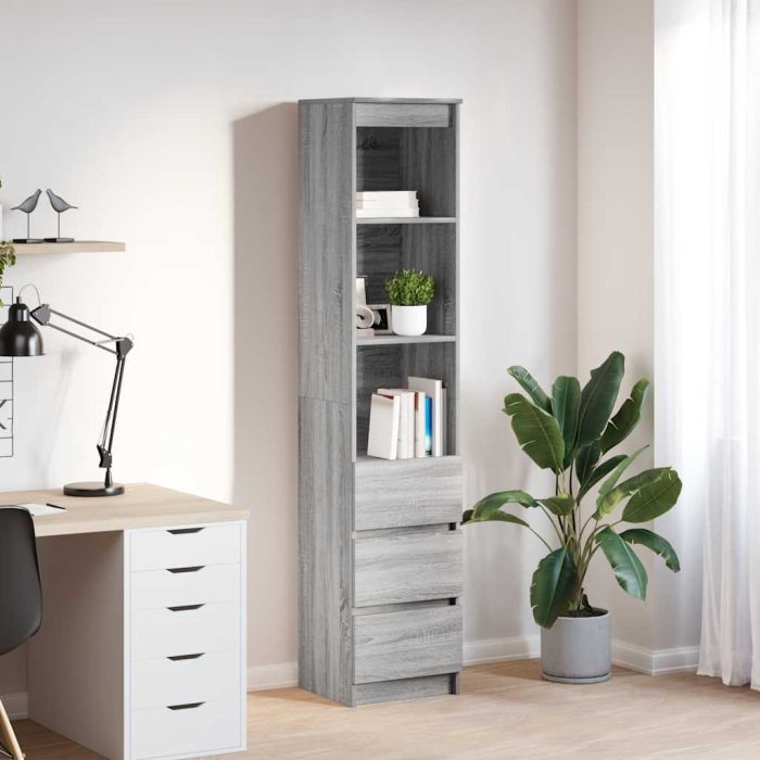 Highboard Grey Sonoma 37.5x35x180 cm Engineered Wood