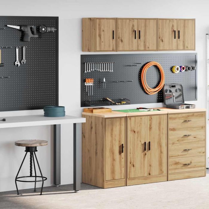 Garage Cabinets 2 pcs Artisan Oak Engineered Wood