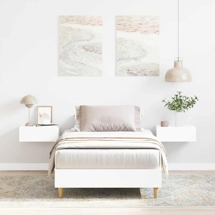 Bedframe White 75x190cm Small Single Engineered Wood