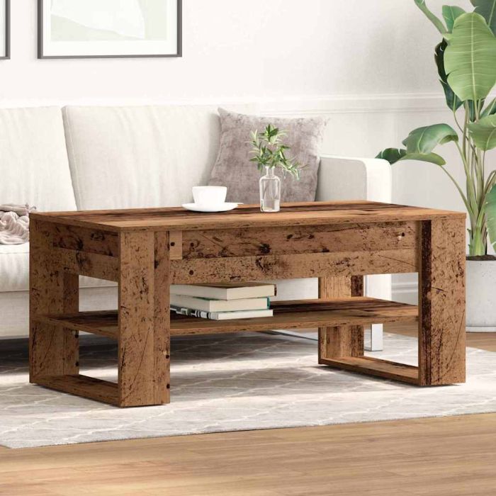 Coffee Table Vintage Wood 102x55x45 cm Made of Engineered Wood