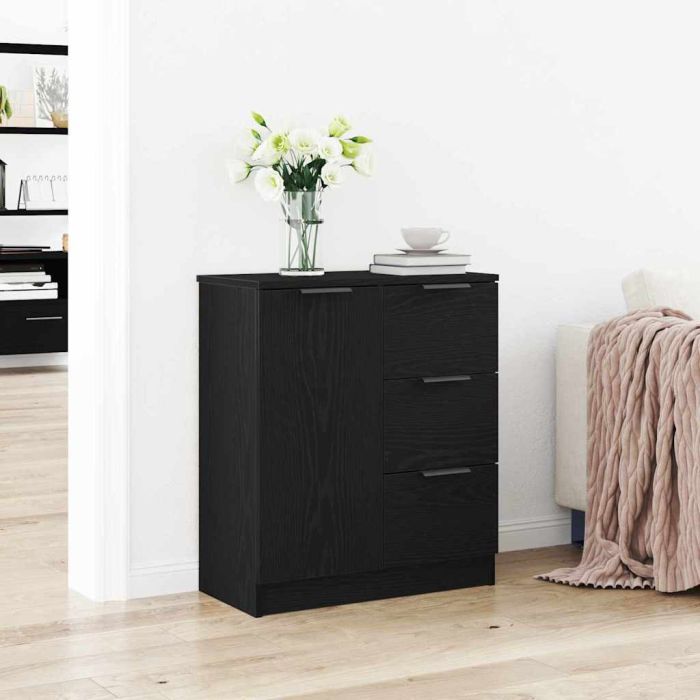 Black Oak Sideboard 60x30x70 cm Made from Engineered Wood