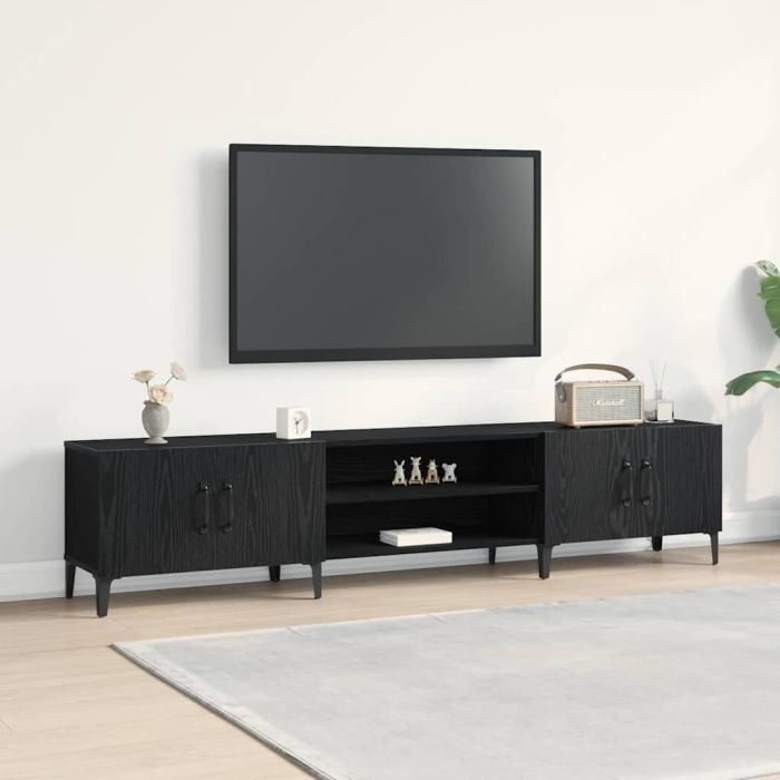 TV Cabinet Black Oak 180x31,5x40 cm Engineered Wood