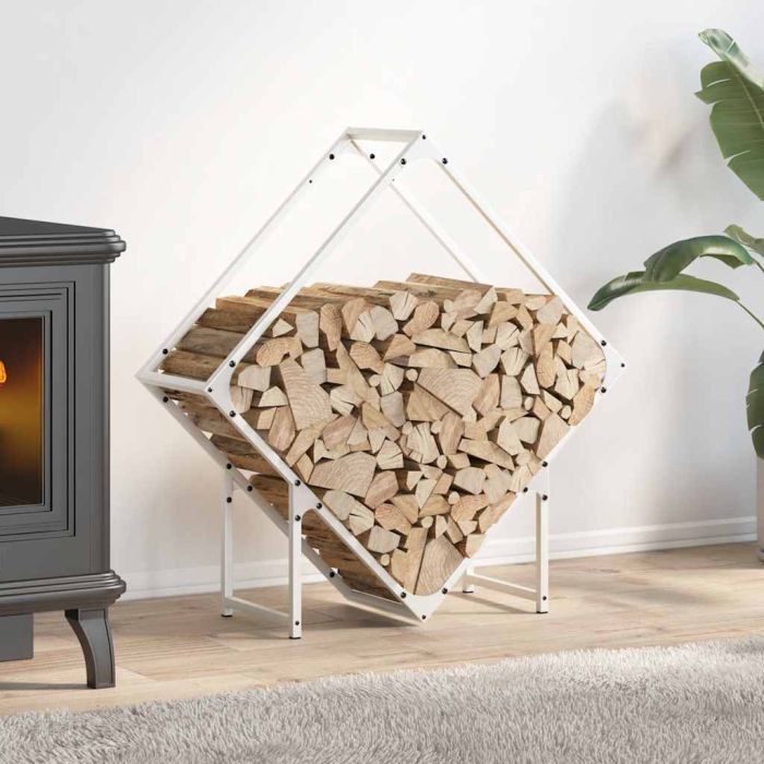 Firewood Rack White 80x25x80 cm Cold-rolled steel