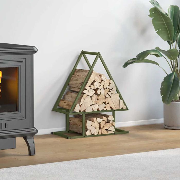 Firewood Rack Olive Green 50x25x60 cm Cold-rolled steel