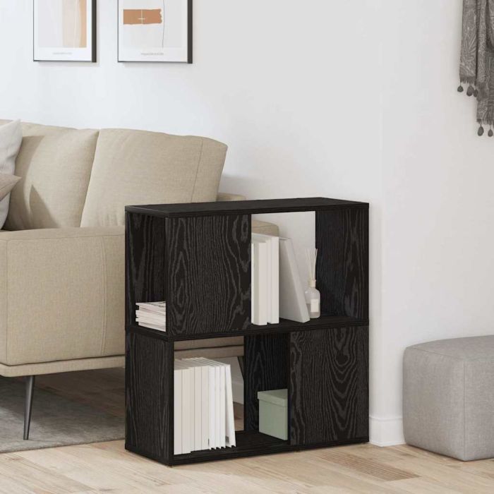 Black Oak Bookshelf - 60x24x63 cm, Made of Engineered Wood