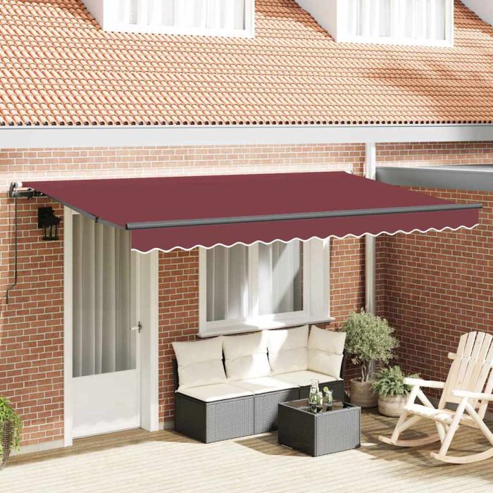 ERABRO Retractable Awning Manual Burgundy 350x200 cm Fabric