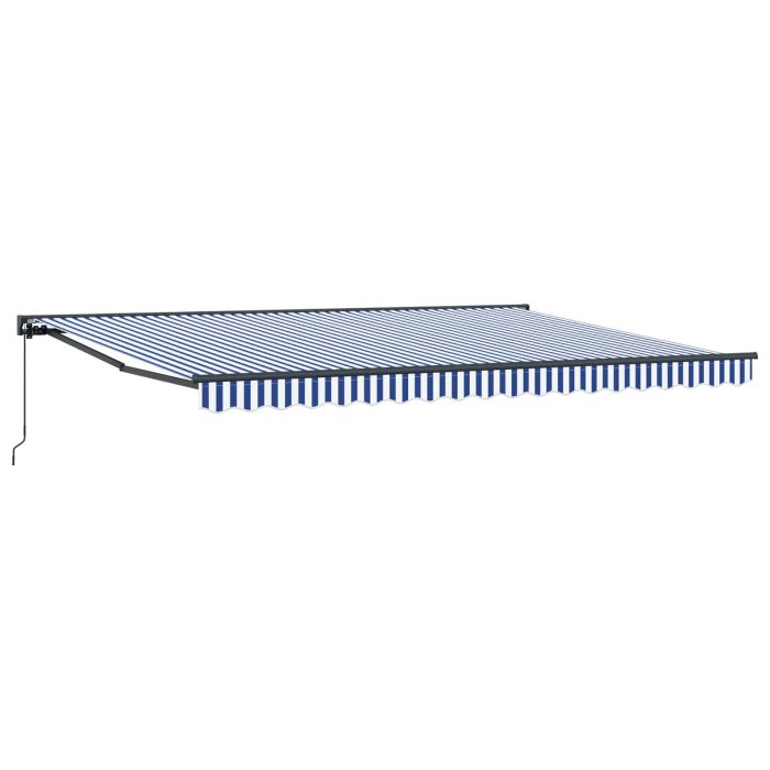 BESVALE Retractable Awning Manual Blue and 450x300 cm - White