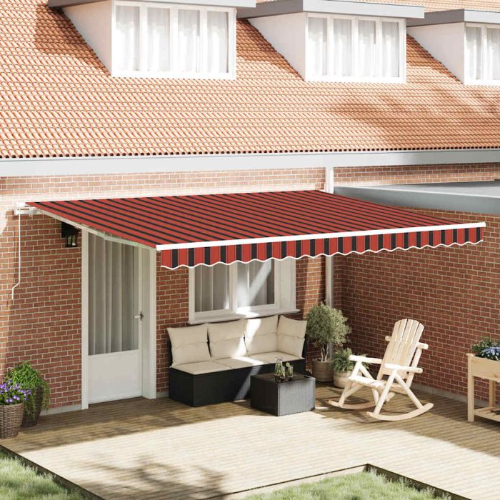 Manual Retractable Awning Orange and Brown 450x350 cm