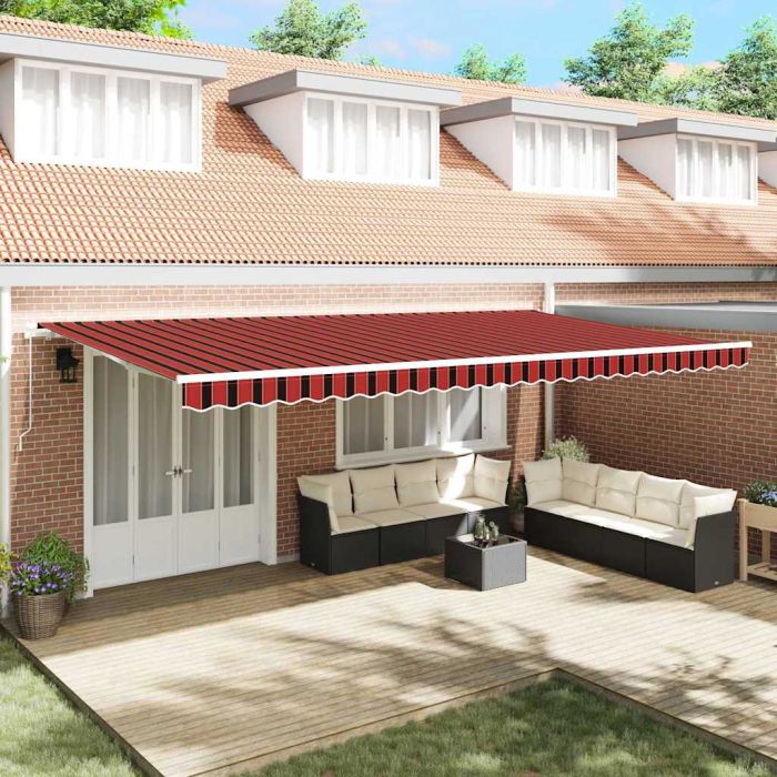 RINLOFT Retractable Awning Retractable and Brown 600x300 cm - Orange