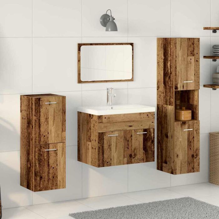 5 Piece Bathroom Furniture Set Old Wood Engineered Wood