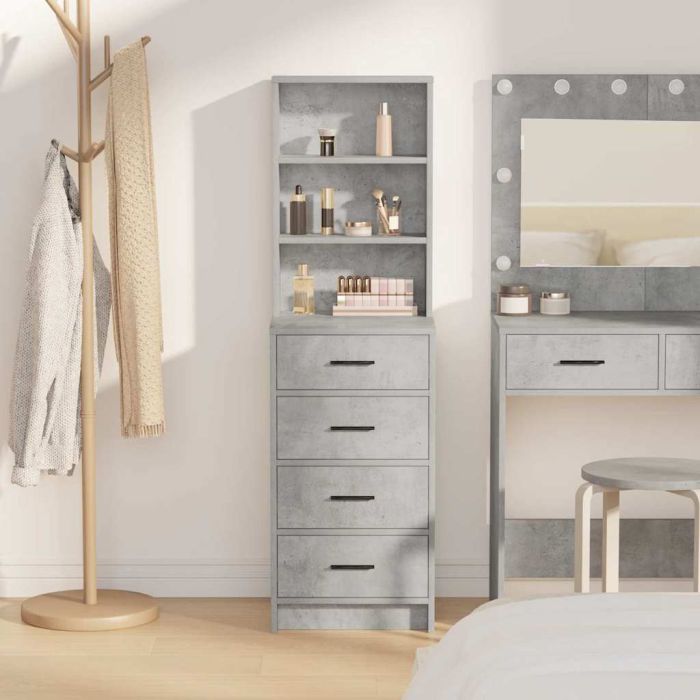 Highboard Concrete Grey 40x41x135 cm Engineered Wood