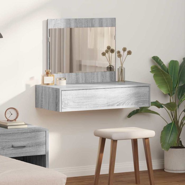 Wall Hanging Dressing Table Grey Sonoma 83x40x70 cm