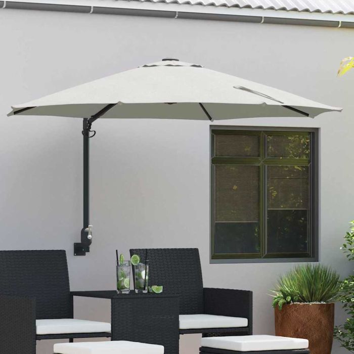TAGLEN Garden Parasol Sand 248x248x148 cm Polyester and Steel