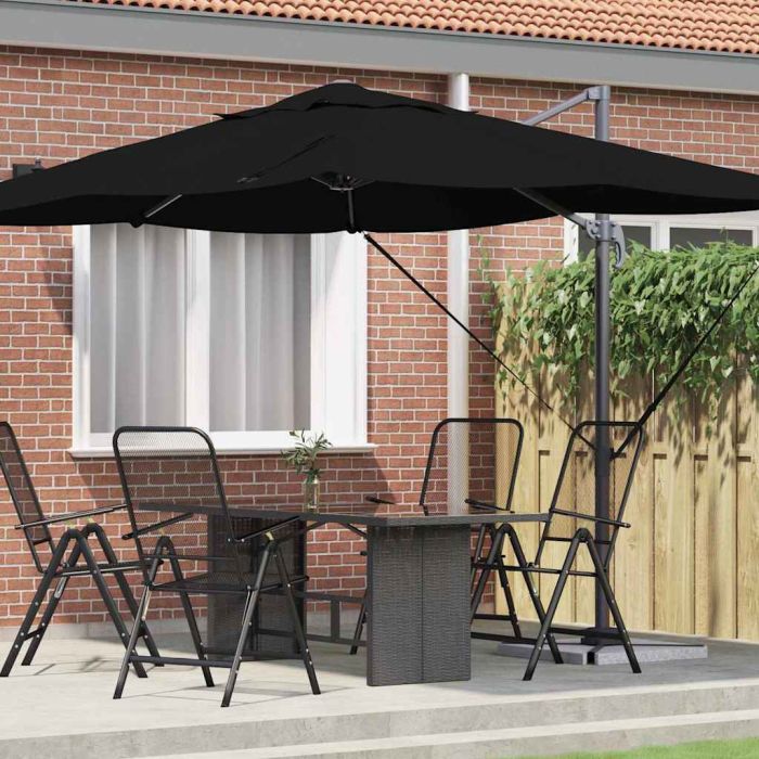SERIDG Umbrella 351x250x260 cm Polyester and Aluminium - Black