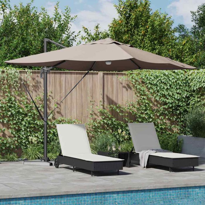 SERIDG Umbrella Taupe 351x250x253 cm Polyester and Aluminium