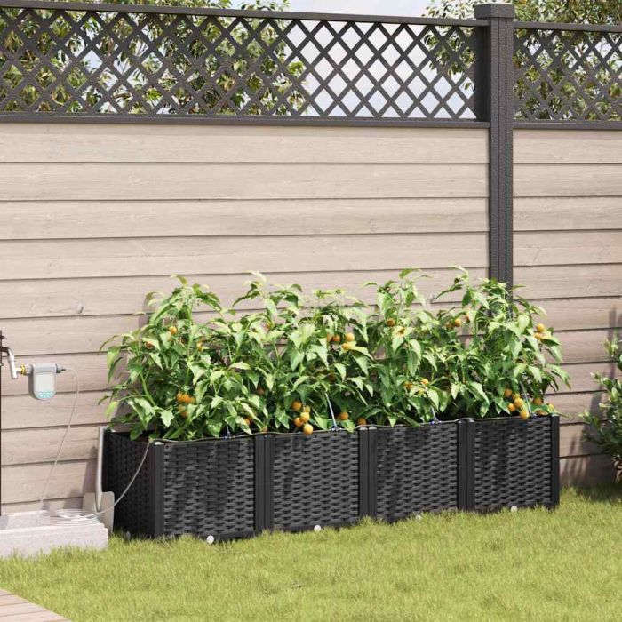 LIHRIDG Garden Planter 4 pcs Steel - Black