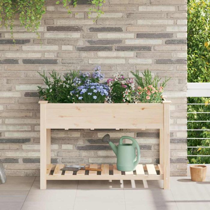 PADEN Garden Planter 115x59x76.5 cm Solid Fir Wood - Beige