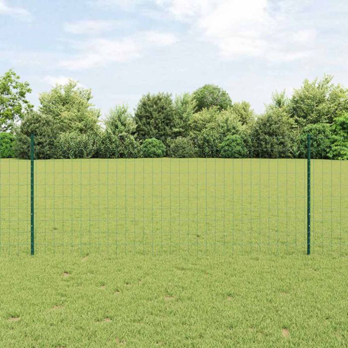 Euro Fence with 5 U Posts Green 1x10 m Steel