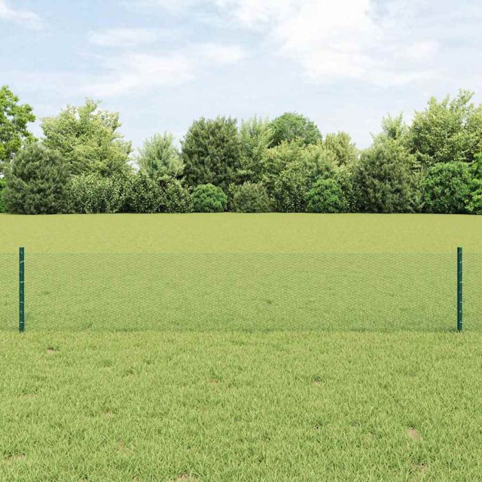 Fence Posts 5 pcs U-Channel Green 40 cm Steel
