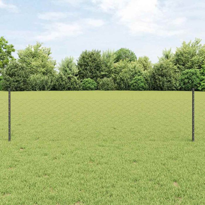 Fence Posts 5 pcs U-Channel Grey 60 cm Steel