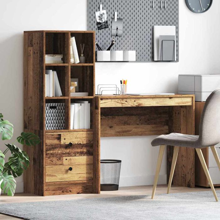 Desk with Storage Old Wood Engineered Wood