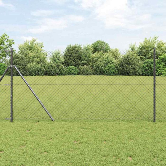 Chain Link Fence Grey 1x25 m Steel