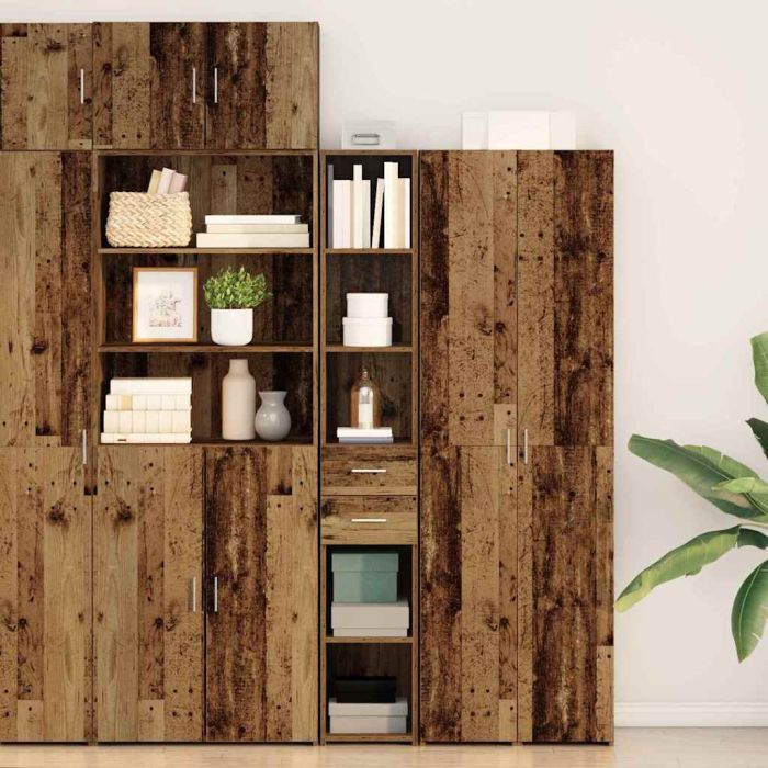 Highboard Old Wood 30x42,5x185 cm Engineered Wood