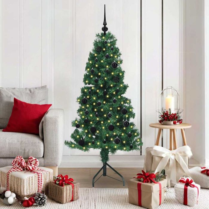 COZZIE Corner Artificial Christmas Tree Green 150 cm PVC and Metal