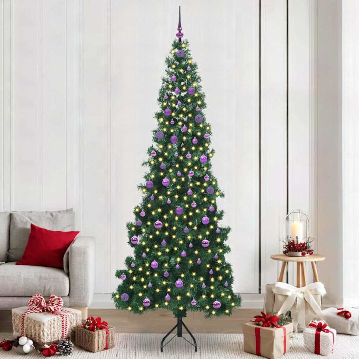 COZZIE Corner Artificial Christmas Tree Green 240 cm PVC and Metal