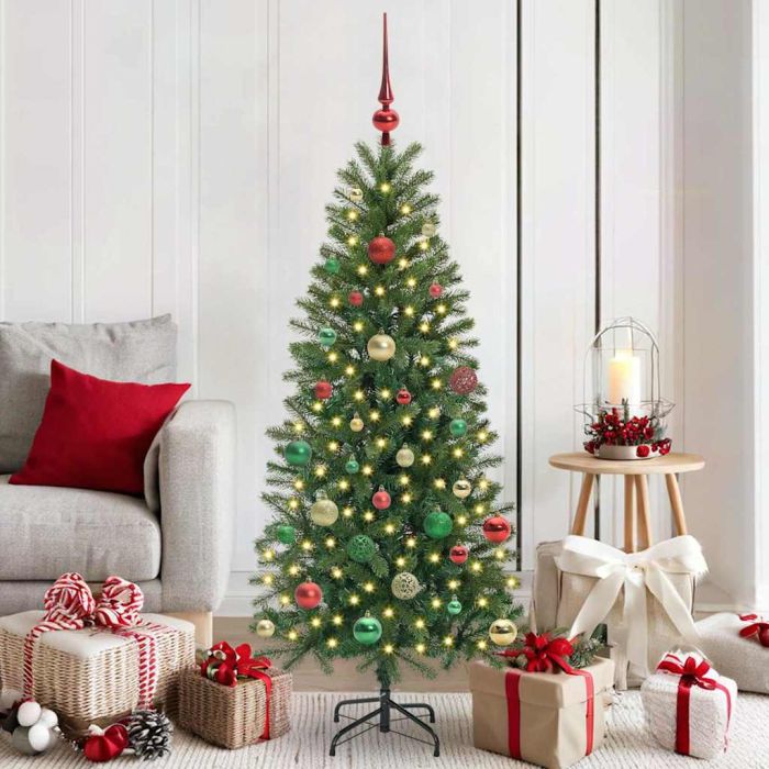 COZLYN Artificial Christmas Tree with 150 LEDs Green 150 cm PE and PVC