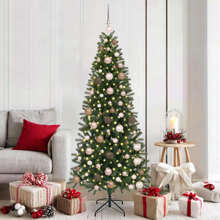 COZLYN Artificial Christmas Tree with 300 LEDs Green 180 cm PE and PVC